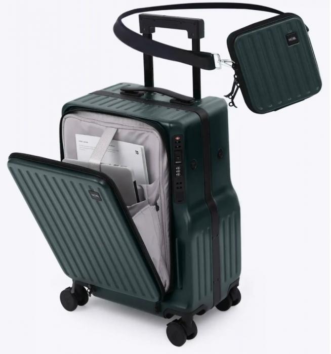 Smart Front Opening Suitcase with Detachable Side Bag