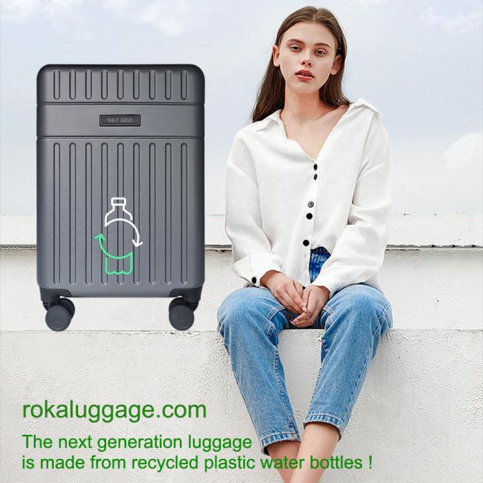 The Next Generation ECO Luggage is made from recycled plastic bottles material